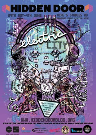 Poster commission , 'Electric City' Hidden Door Arts Festival 2016